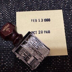 Trodat IDL 2 Dial-A-Phrase 4-Row Rotary Date Band Stamp, Vintage 1986-1993